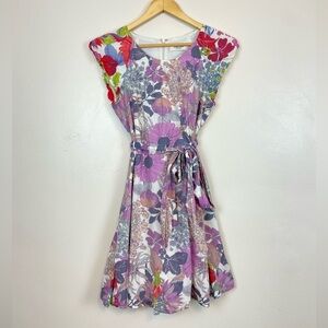 Raffine Boutique Floral Feminine Waisted Mini Dress